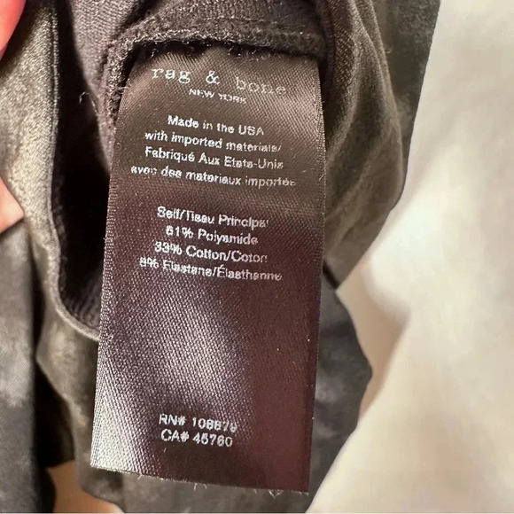 Rag & Bone NWOT Simone Black Leopard Print Zip Pocket High Rise Pants Size 2 - Picture 10 of 12